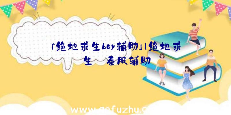 「绝地求生boy辅助」|绝地求生